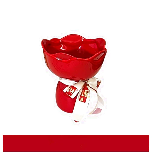 AYYCILIDR Living Room Ceramic Small vase Decoration(Ankra Red,Trumpet)