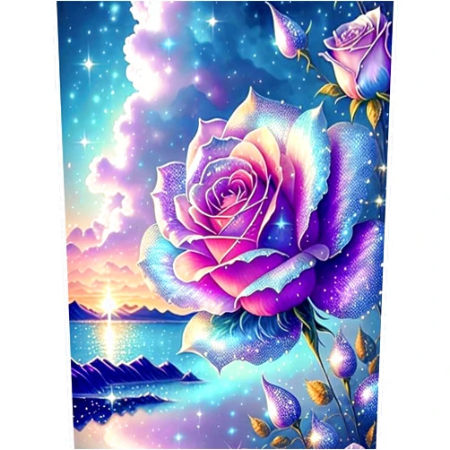 Huacan Flower Diamond Painting Kits Rose Diamond Art Full Round AB Drills Gem Art 5D Floral Diamond Painting for Adults DIY Painting by Diamonds Aurora Borealis Handicraft Gift 11.81 * 15.74in