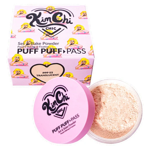 KimChi Chic Beauty Puff Puff Pass Set & Bake Setting Powder, Soft Finishing Powder - Translucent