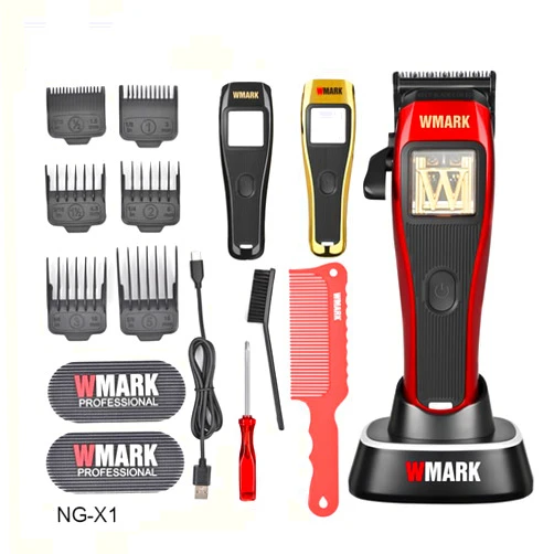 WMARK Professional Cordless Hair Clipper for Barber | 10,000 RPM Maglev Motor | DLC Zero-Gapped Fade Blade | Rechargeable and Powerful Hair Cutting Tool NG-X1