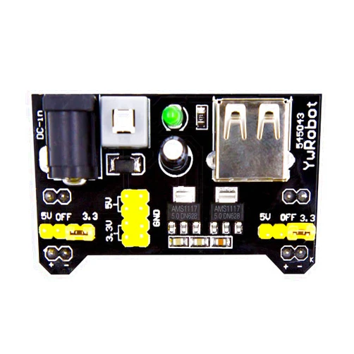 ST SHILLEHTEK SHILLEHTEK Universal Power Supply Module for MB102 Prototype Breadboard - 3.3V/5V, DC 6.5-12V or USB - Compatible with Arduino, Raspberry Pi, ESP32 - Ideal for Solderless Breadboards (1 Piece)