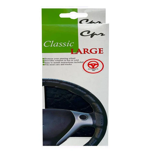 C.P.R. DIY Classic Grip Synthetic Leather Old School Wrap Steering Wheel Cover (Large (16