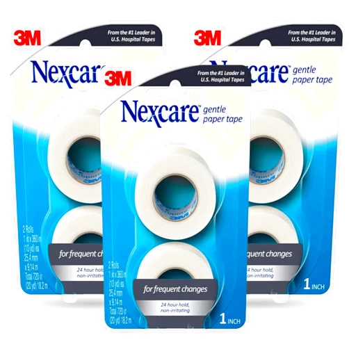 Nexcare Gentle Paper Tape 1 Inch X 10 Yards, 2 ea (Pack of 3)