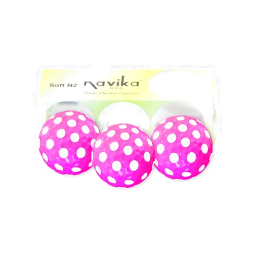 Navika USA Inc. Golf Balls- Pink Polka Dot Bling Balls(Sleeve of 3)