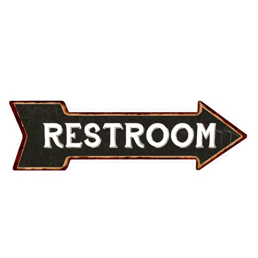 KIOZIY Restroom Right Arrow Sign Vintage Looking Metal Sign 6x18 inches