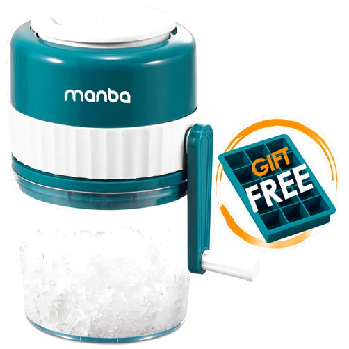 MANBA Ice Shaver and Snow Cone Machine - Premium Portable Ice Crusher and Shaved Ice Machine with Free Ice Cube Trays - BPA Free