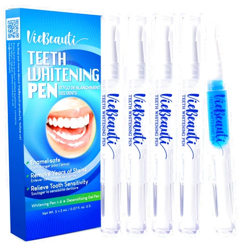 VieBeauti Teeth Whitening Pen Gel Kit: 35% Carbamide Peroxide Gel for Stain Removal - No Sensitivity with Remineralizing Pen for a Brighter Whiter Smile Mint