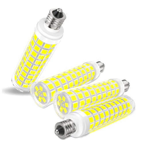DUMILOO E11 Led Bulb Dimmable, 100 Watt Halogen Equivalent, 10W Daylight White 6000K, T3 T4 Mini Candelabra Base, JDE11 120V 100W for Ceiling Fans, Chandeliers, Cabinet Lighting, Pack of 4