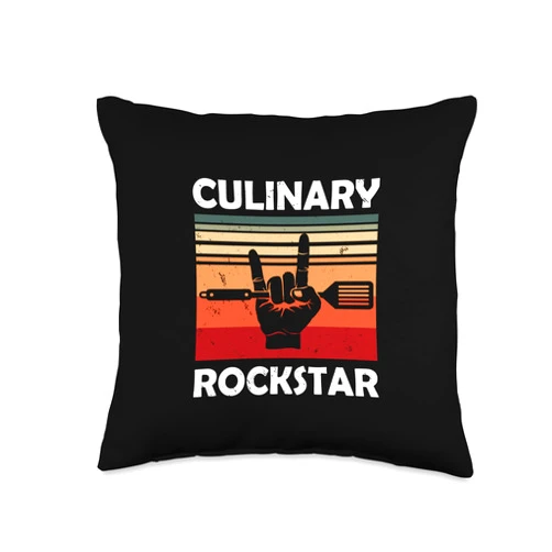 Culinary Rockstar Chef Cook Apparel Culinary Rockstar Chef Cook Culinary Lover Throw Pillow