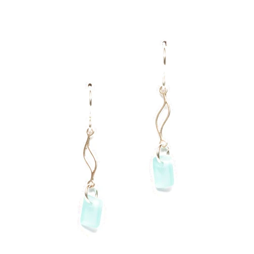 EcoSeaCo Sea Glass Journey Earrings (Ocean) - Sterling Drop Beach Earrings for Women by EcoSeaCo, using recycled and sustainable material. Handmade in the USA