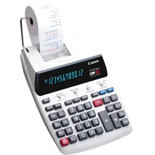 Canon P170DH3 12-Digit Desktop Printing Calculator, White
