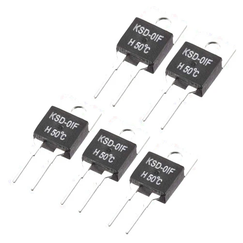 uxcell Normally Open Temperature Switch, KSD-01F Thermal Switch Thermostat Temperature Controller 50℃ N.O 5pcs