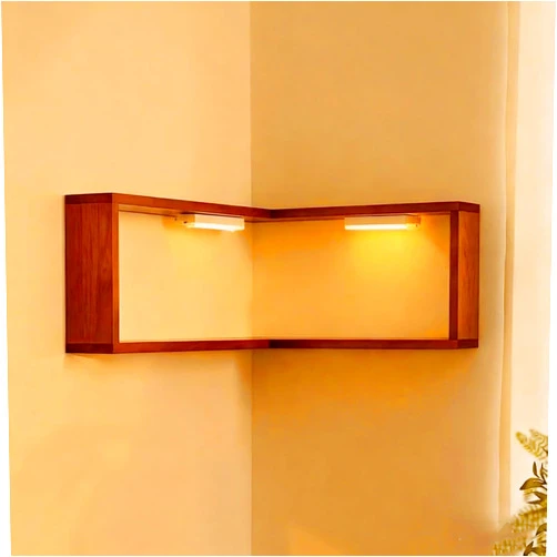 LinZong Smart Corner Shelf with Light,Illuminated Corner Shelves,Floating Storage Wooden Wall-Mounted Shelves for Figurines and Collectibles Display Stand (1 Set (Includes LED Lights))