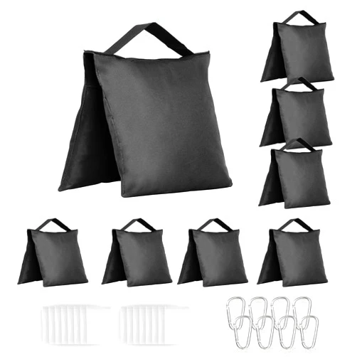 Evekea 8 Packs Sandbags Weight Bags for Photo Studio, Heavy Duty Saddlebag for Canopy, Pop up Tent, Umbrella Base, Backdrop Stand, Photo Tripod, Picnic Table,Fishing Chair