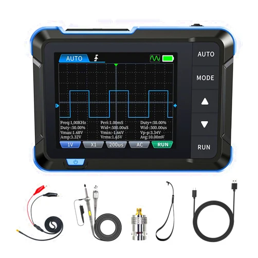 Echouswin DSO153 2 in 1 Handheld Oscilloscope Signal Generator, 2.8” Digital Oscilloscope Kit, 5MSa/s Sampling Rate 1MHz Bandwidth, 0-10KHz Adjustable Signal Generator