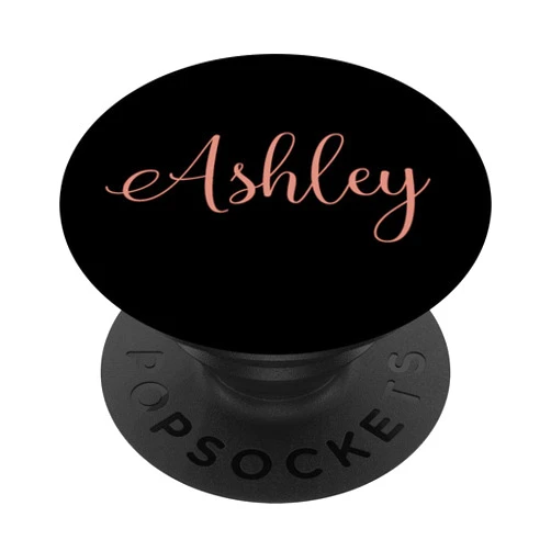 Personalized Custom Names by M.Kokolo Ashley Personalized Blush Pink and Black Custom Name PopSockets PopGrip: Swappable Grip for Phones & Tablets