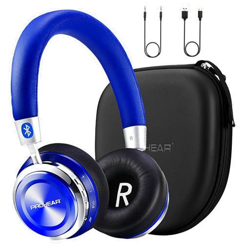 PROHEAR 010 Kids Bluetooth Active Noise Cancelling Headphones with Safe 85dB Volume Limit for Autism, School, Distance Learning, Car and Airplane Trips - Blue