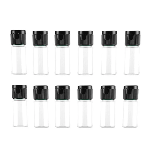 VASANA 12Pcs 10ml/0.3oz Clear Plastic Squeeze Bottle with Flip Cap - Empty Refill Cosmetic Perfume Makeup Water Cleanser Shower Gel Emulsion Lotion Liquid Sample Storage Container