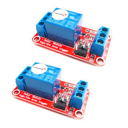 HiLetgo 2pcs 5V One Channel Relay Module Relay Switch with OPTO Isolation High Low Level Trigger