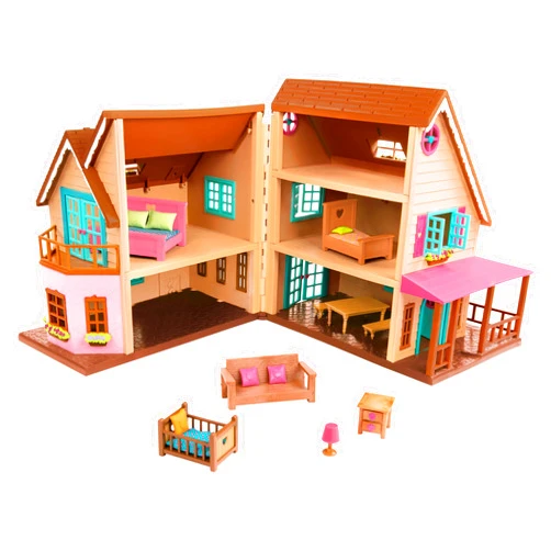 Li'l Woodzeez – Large Cottage Playhouse for Animal Figures – Pretend Play Toy House – 3+ Years