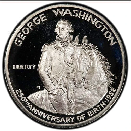 CAPTAIN NIKKIESAVAGE'S COLLECTIBLES 1982 S PROOF Silver Half Dollar Coin. Celebrating 250th Anniversary of George Washington's Birth, 