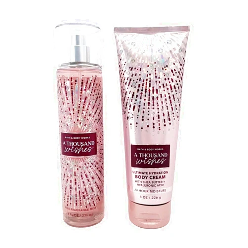 Bath & Body Works - Signature Collection - A Thousand Wishes- Gift Set- Fine Fragrance Mist & Ultra Shea Body Cream by Bath & Body Works