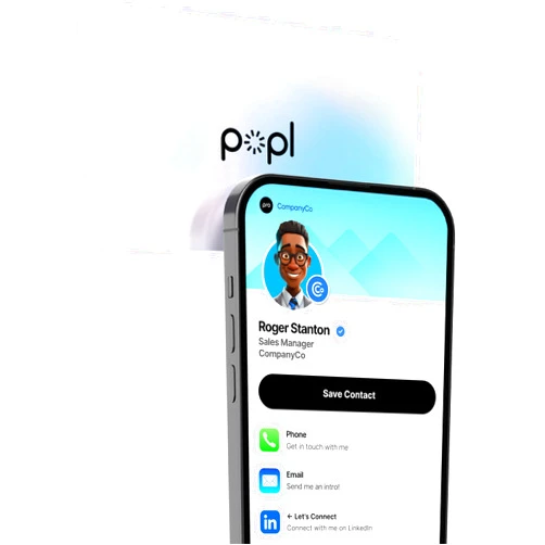 Popl Digital Business Card - Smart NFC Networking Card - Tap to Share - iPhone & Android (Prism)