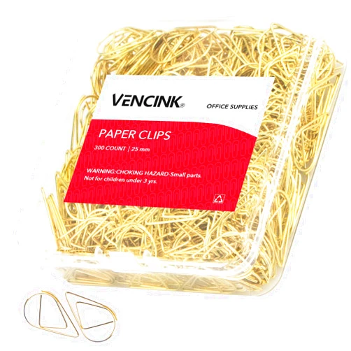 VENCINK 300 Pieces Gold Cute Paper Clips Stainless Steel Drop-Shaped Paper Clips for School Office Supplies Baby Shower Crafts Scrapbooking Bookmarks Kids Women Planners by VENCINK