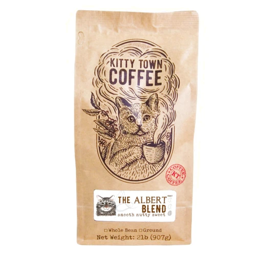 Kitty Town Coffee: The Albert Blend Light Roast Coffee From Brazil & Costa Rica 2lb (32oz) Ground