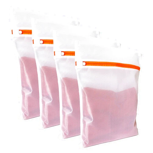 Laundry Club 4 Pack Mesh Laundry Bags for Delicates 12inx16in, Delicate Laundry Bag with Sturdy Anti-Rust Zipper, Mesh Laundry Bags for Lingerie, Bra, Underwear, Sneakers, Socks, Breathable Fine Net, Laundry Club