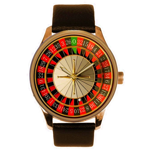Collectible Watches Casino Las Vegas Roulette Wheel Shiny Metallic Dial Solid Brass Men's Gambling Watch