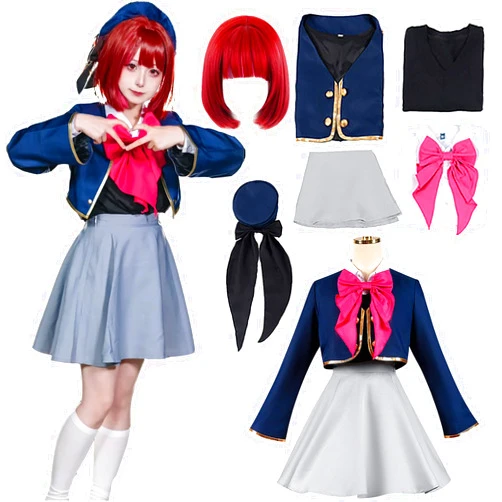 Generic Kana Cosplay Costume Anime Dress Girls Women Set for Party Halloween with Skirt Set