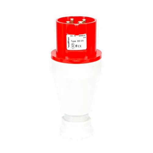 Walther Electric Pin and Sleeve Plugs 232419 Male with Gland, 30A 4W 480V 7h IP44 - Safe, Reliable for Installations of All Kinds: Welding, Motor Gen-Sets, Compressors - IEC 430P7