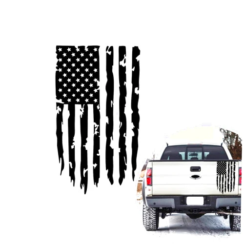 ZBGUN 1 PC Car American Flag Distressed Sticker, 20.4
