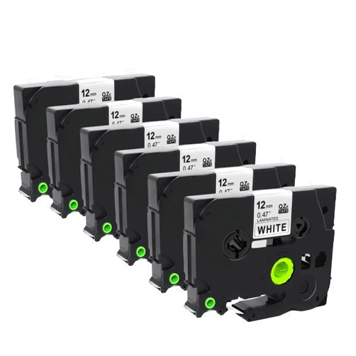 Molabel 6X Label Tape Compatible with Brother TZe-231 Tze 12 mm 0.47 Laminated White Tze Label Tape for P-Touch PT-H100R PT-H105 PT-H100LB PT320