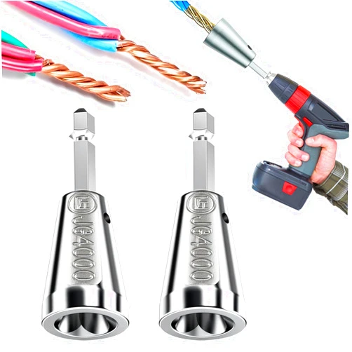 Hoiuter Wire Twister Tool for Drill, 2026 Upgrades Wire Nut Twister for Drill Profession Electricians Tool, 6MM Hex Shank Cable Wire Twisting Tool Wire Twister Wire Connector for 9-22 AWG (2pcs)