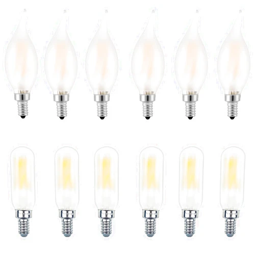 AMDTU Frosted LED Candelabra Light Bulb 2700K Warm White Dimmable Tyle E12 Chandelier Bulb