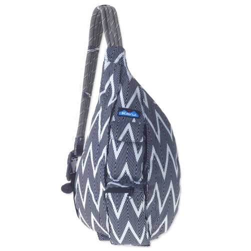 KAVU Original Rope Sling Bag Polyester Crossbody Backpack - Black Zig Zag