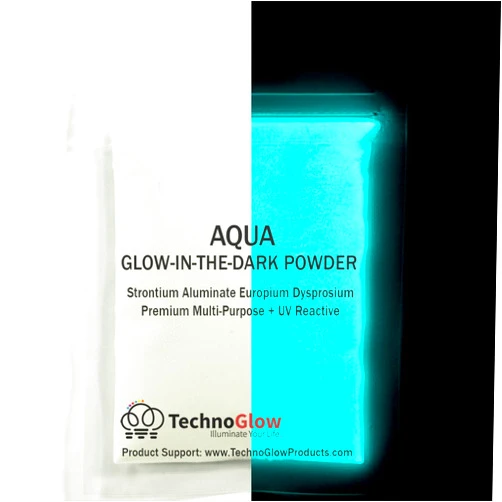 Techno Glow Inc Aqua Glow in the Dark Powder Pigment - Brightest Coarse Glow Sand 150 Microns (2 Ounces (56g))