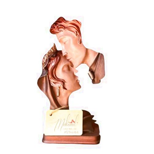 Mukemel Affection (10.24 inch, Valentine day gift, love gift, statue, trinket, sculpture, handmade, bust, gift, present) Mukemel Designs -KES0019 (Brown)