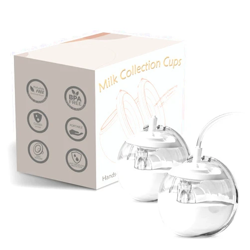 Bwcece Wearable Silicone Milk Collection Cups,Closed System BreastMilk Collector Cup Works with Baby Buddha,Spectra,Medela,Ameda MYA,Zomee,Freemie(24mm-2PCS)