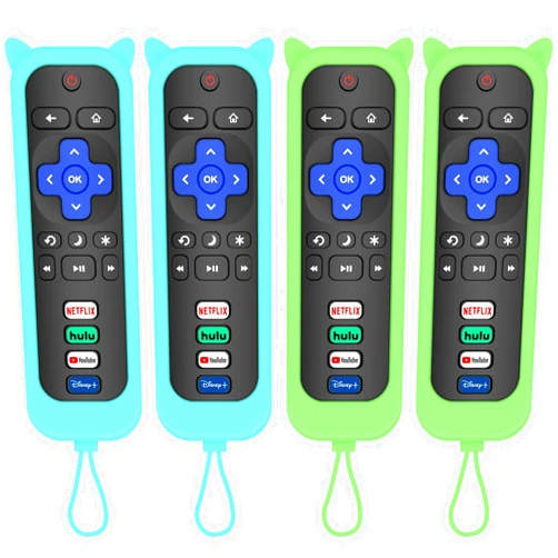 MOKEMAKE Remote for Roku TV & Cover for TCL Roku Remote, 2-Pack Remotes Replacement Cover Compatible with TCL Roku TV Remote, Replacement for TCL Roku TV Remote
