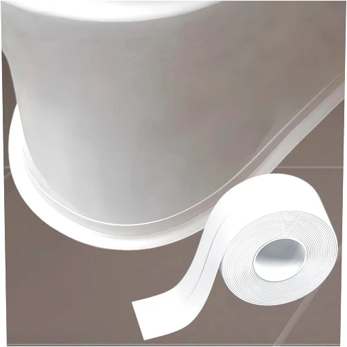 Solikdm Longer Length 20.5FT White Caulk Tape Waterproof Self Adhesive, PVC Self Adhesive Tub and Wall Sealing Tape Caulk Sealer,Caulk Strip,sealant Tape,Shower Tile Sealer Adhesive sealant
