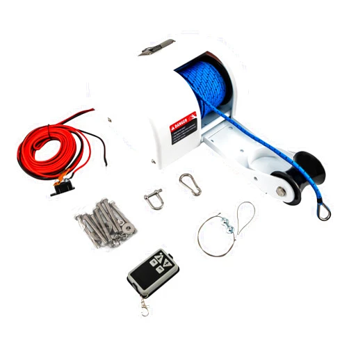 Bathrena 12V Electric Anchor Winch, Boat Anchor Wench with Remote Control, 25/45LBS Saltwater Boat Electric Windlass, Marine Free Fall Anchor Windlass Kit (45LBS)