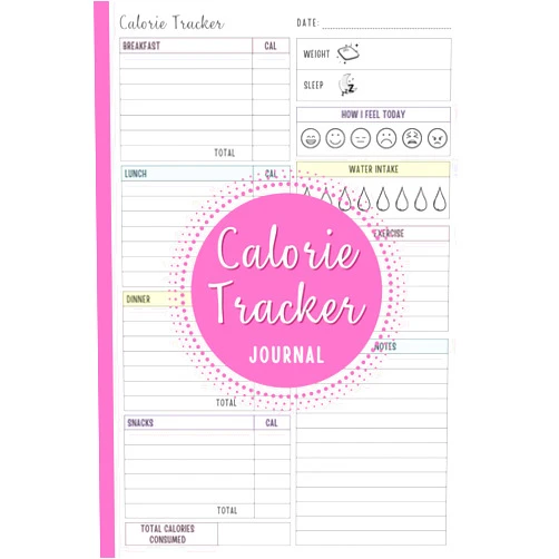Casie M. Bright Calorie Tracker Journal: Daily Food Diary Diet Planner and Tracking Calories for Weight Loss