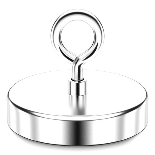 FINDMAG Super Strong Neodymium Fishing Magnets, 1600lbs Pulling Force Rare Earth Magnet with Countersunk Hole Eyebolt for Retrieving in River and Magnetic Fishing (120mm)
