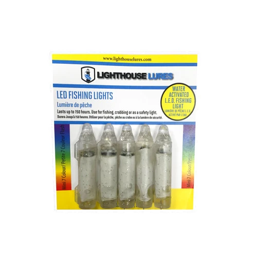 Lighthouse Lures LED The Lighthouse LED Light for Fishing - Mini 7 Color Flash 5pk