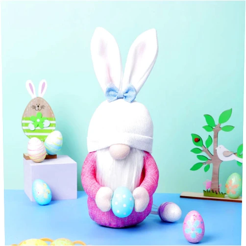 HELVAK Easter Decorations for The Home Easter Gnome Plush Elf Decorations, Handmade Gnome Bunny Faceless Doll Easter Ornaments, Spring Home Decor Gifts for Women Men