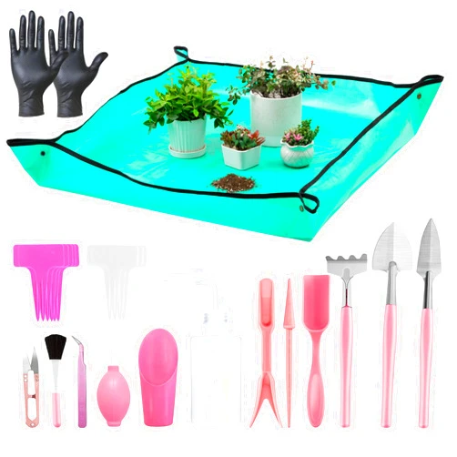 Melphoe 25Pcs Mini Garden Hand Transplanting Succulent Tools Set, 39.4