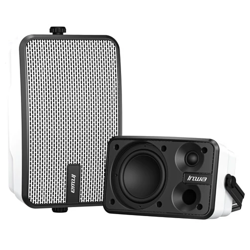 Inwa Outdoor Bluetooth Speakers, IPX5 Waterproof 400W Wall Mount Speaker, Powerful Indoor/Outdoor Sound System, Wireless Sync Up to 100 Speakers, Suitable for Patio/Porch/Gazebo/Garage(MZ-621, Pair)